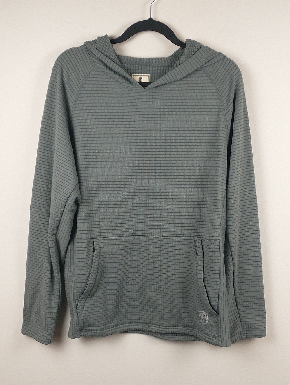 Born Primitive Grid Fleece Hoodie Mens Large Gray